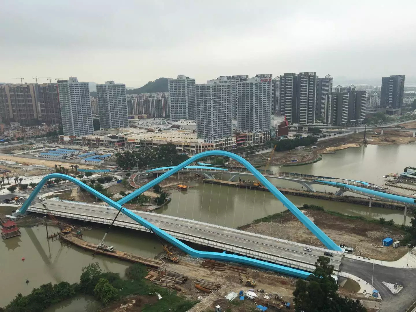 廣州市南沙中心區蕉門河車行橋拱肋合攏(圖6)